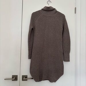 Wilfred Aritzia Cozy Knit Turtleneck Sweater Dress - Taupe Size XS